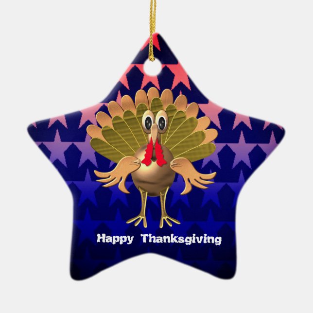 Happy thanksgiving Turkiet,Personlig Julgransprydnad Keramik (Framsidan)