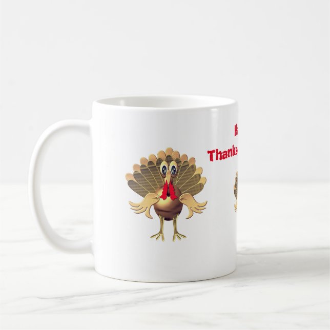 Happy thanksgiving Turkiet,Personlig Kaffemugg (Vänster)