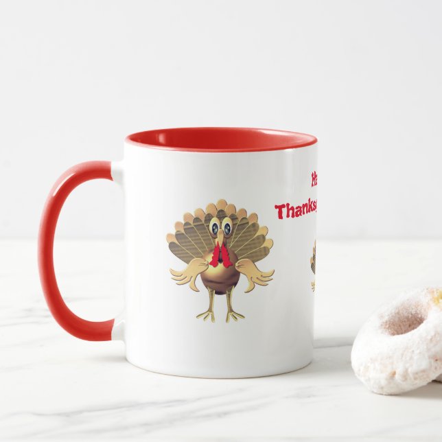 Happy thanksgiving Turkiet, personlig Mugg (Med munk)
