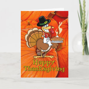 Happy thanksgiving-Turkiet Pilgrim, Pumpkin Paj Helgkort