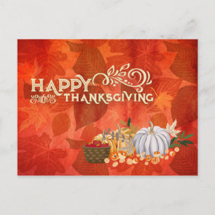 Happy thanksgiving Typografi - hösthösthösten Löv Vykort