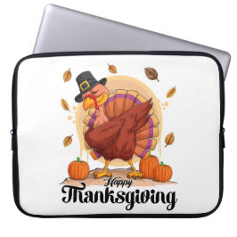 Happy thanksgiving-typografi-kaffe Mugg Laptop Fodral