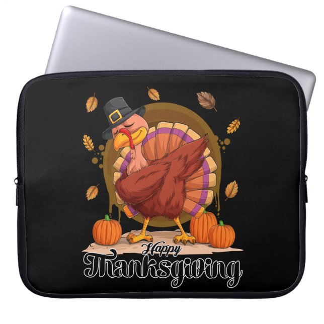 Happy thanksgiving-typografi-kaffe Mugg Laptop Fodral (Framsidan)