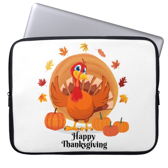 Happy thanksgiving Typografi Laptop Fodral (Framsidan)