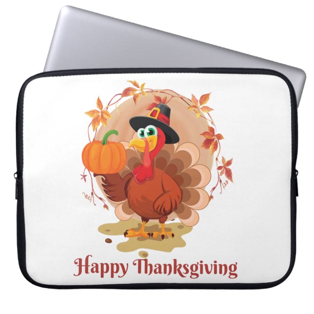 Happy thanksgiving Typografi Laptop Fodral (Framsidan)