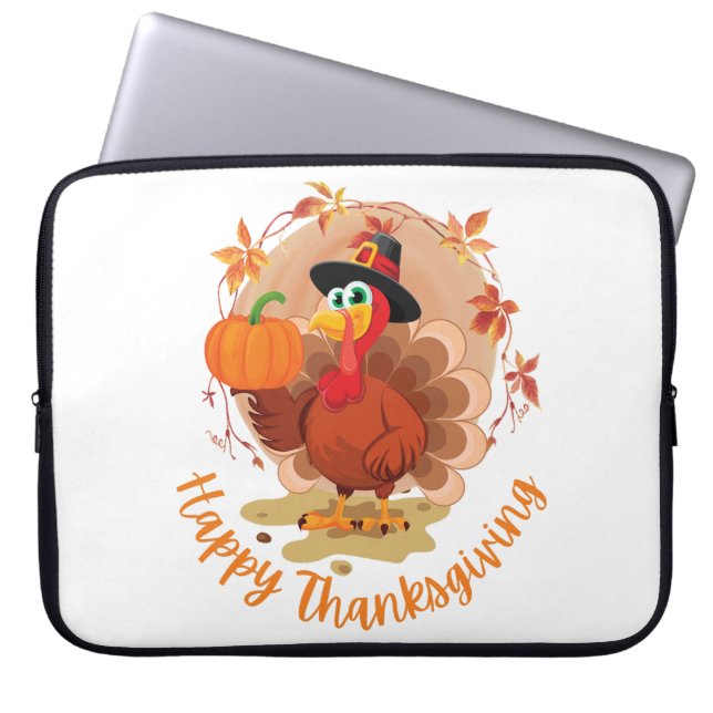 Happy thanksgiving Typografi Laptop Fodral (Framsidan)