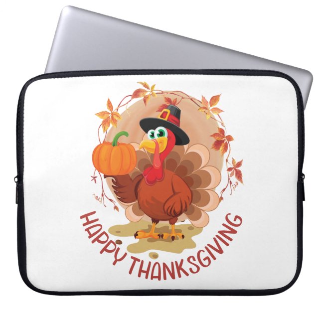 Happy thanksgiving Typografi Laptop Fodral (Framsidan)
