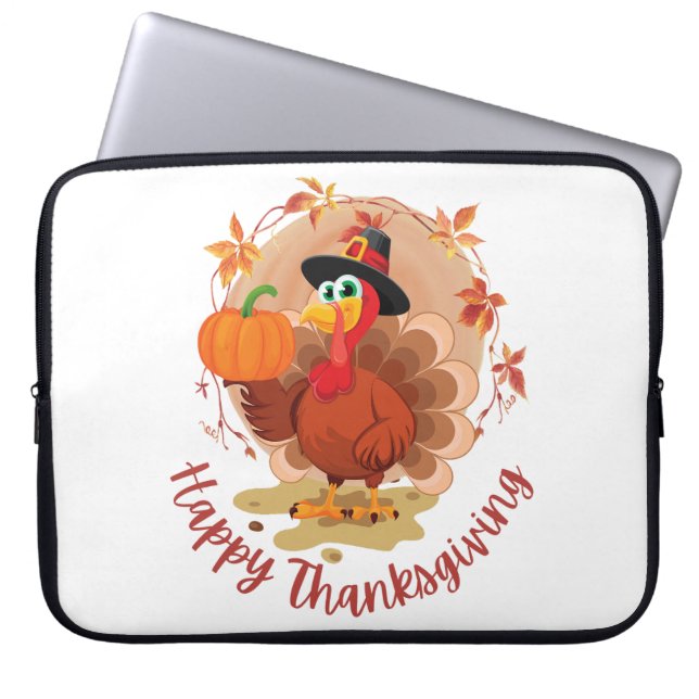 Happy thanksgiving Typografi Laptop Fodral (Framsidan)
