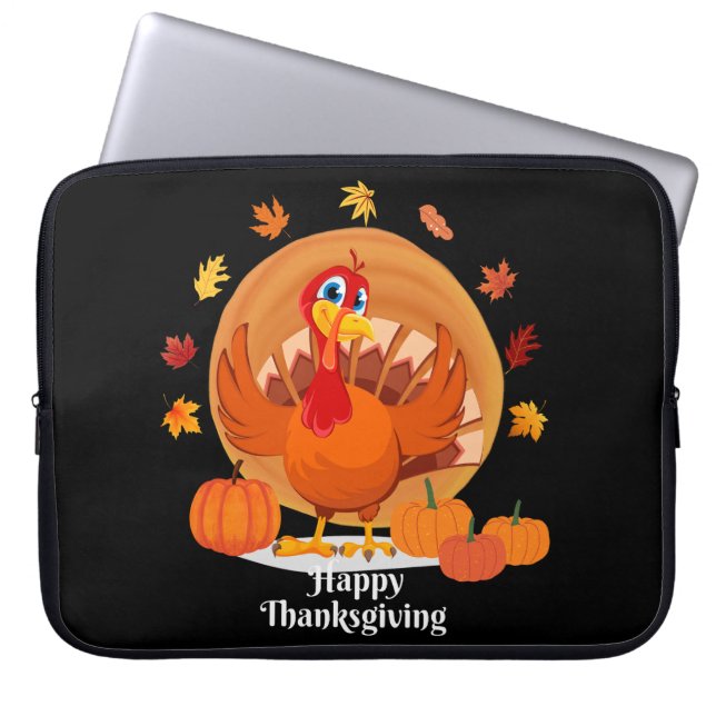 Happy thanksgiving Typografi Laptop Fodral (Framsidan)