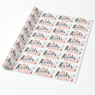 Happy thanksgiving Typografi Mönster Presentpapper