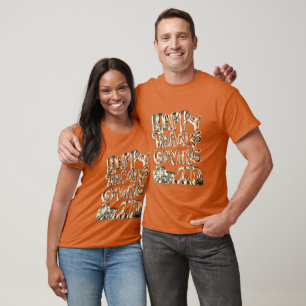 Happy thanksgiving Typography Guld Harvest Pumpkin T Shirt