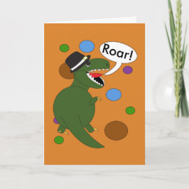 Happy thanksgiving Tyrannosaurus Rex Dinosaur Helgkort