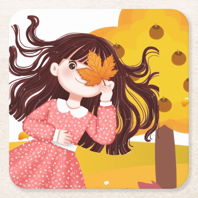 Happy thanksgiving underlägg papper kvadrat (Framsidan)