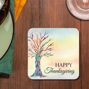 Happy thanksgiving underlägg papper kvadrat