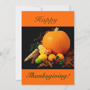 Happy thanksgiving V med pumpor och frukt Inbjudningar