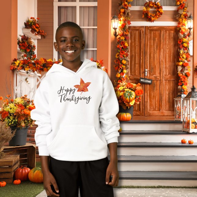 Happy thanksgiving vattenfärgsflödesschema Löv T Shirt (Skapare uppladdad)