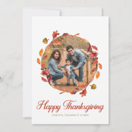 Happy thanksgiving Vattenfärgsfoto för andningsfot Julkort