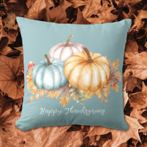 Happy thanksgiving vattenfärgspumpor blommigt blå