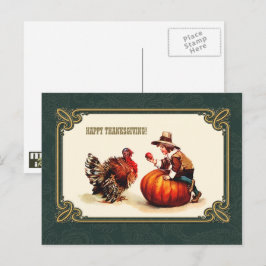 Happy thanksgiving. Vintage Art-vykort Helg Vykort