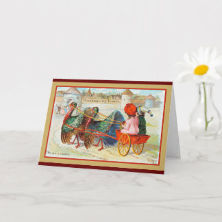 Happy Thanksgiving vintage illustration Kort