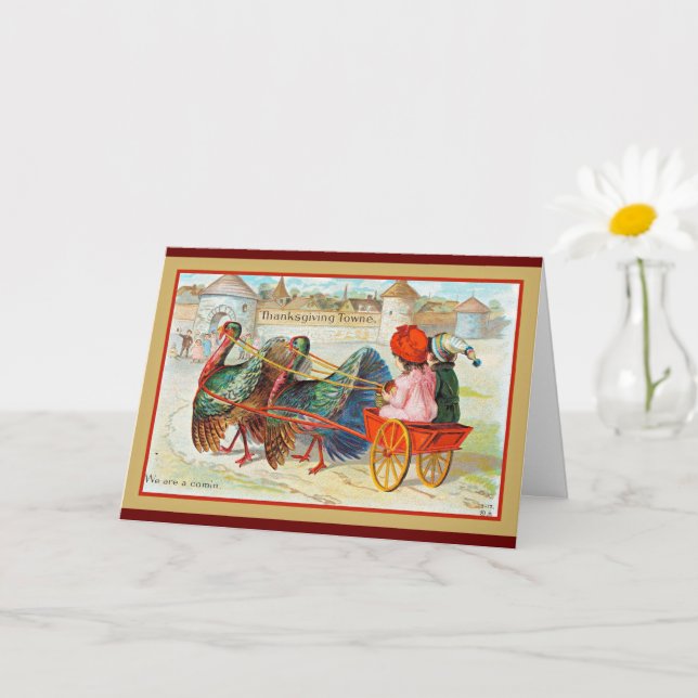 Happy Thanksgiving vintage illustration Kort (Liten växt)