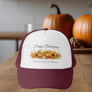 Happy thanksgiving Vintage Pumpkins Anpassningsbar Keps
