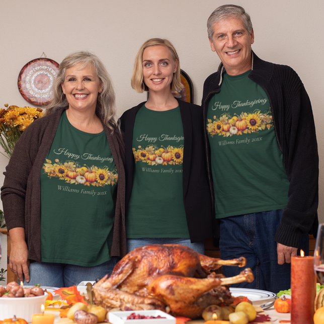 Happy thanksgiving Vintage Pumpkins Anpassningsbar T Shirt (Skapare uppladdad)