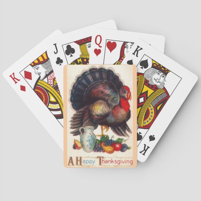 Happy thanksgiving Vintage Turkiet Casinokort (Baksidan)