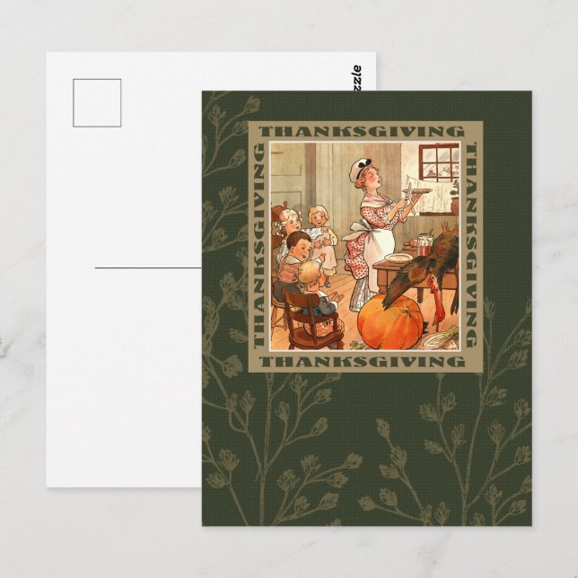 Happy thanksgiving. Vintagens vykort (Fram/baksida)