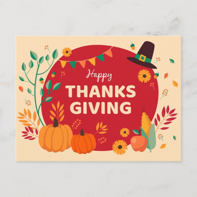 Happy thanksgiving vykort (Framsida)