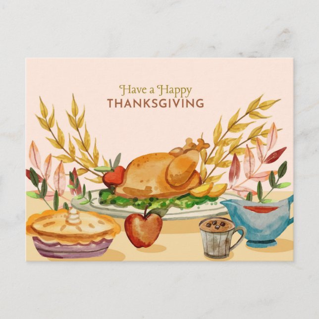 happy thanksgiving vykort (Framsida)