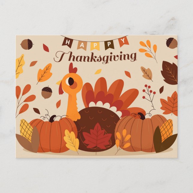 happy thanksgiving vykort (Framsida)