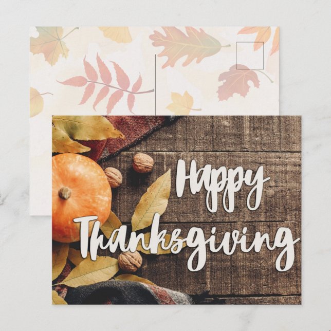 Happy thanksgiving vykort (Fram/baksida)