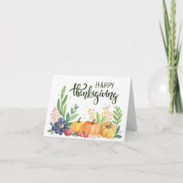 Happy thanksgiving Watercolor Pumpkins Helgkort