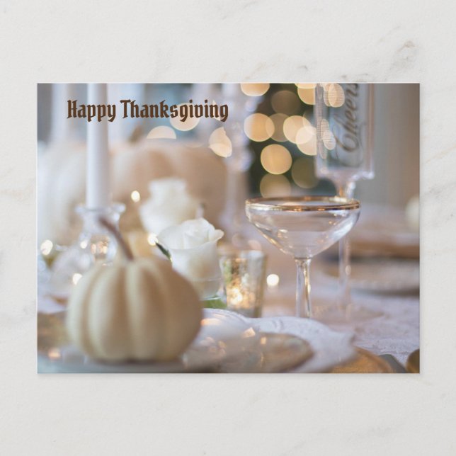 Happy thanksgiving White Bord Scapes Helg Vykort (Framsida)