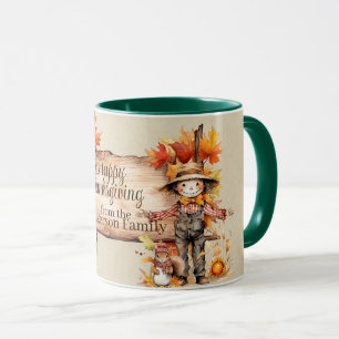 Happy thanksgiving Wood Sign & Autumn Scene Mugg