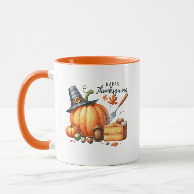 Happy thanksgiving Wordart Pumpkin Mugg (Vänster)
