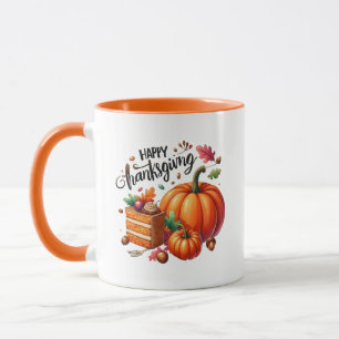 Happy thanksgiving Wordart Pumpkin Mugg