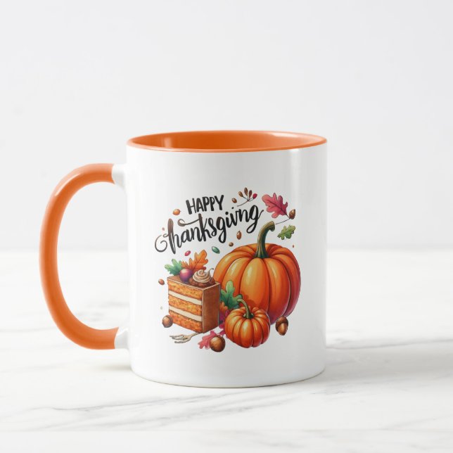 Happy thanksgiving Wordart Pumpkin Mugg (Vänster)