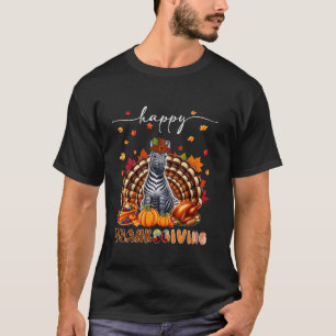 Happy thanksgiving Zebra Costume Turkey Fall Lämna T Shirt