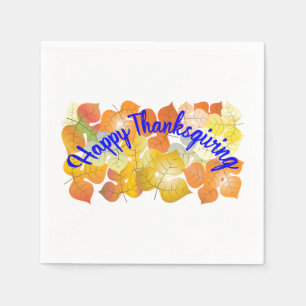 Happy thanksgivingbakgrund med färgrik höst pappersservett