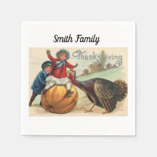 Happy thanksgivingdag! (Americana vintage) Pappersservett