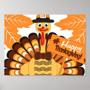 Happy thanksgivingdag Turkiet Poster
