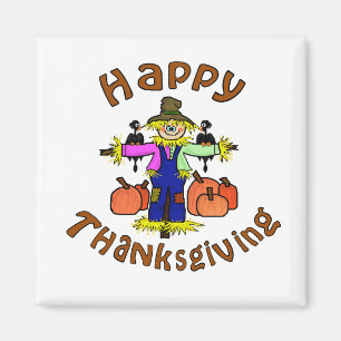 Happy thanksgivingfågelskrämmamagnet magnet