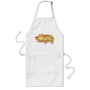 Happy thanksgivingförkläde långt förkläde