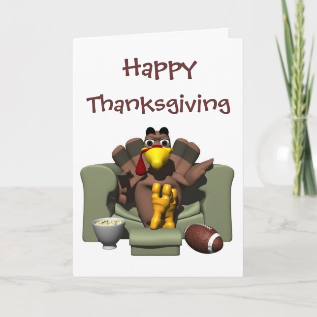 Happy thanksgivingfotbollkort helgkort (Framsida)