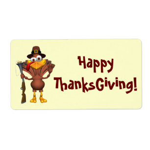 Happy thanksgivinghelgdagTurkiet etiketter Fraktsedel