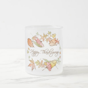 Happy thanksgivinghöst löv (för frostad) mugg -