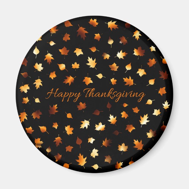 Happy thanksgivinghöst löv magnet (Framsidan)