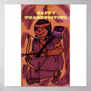 HAPPY THANKSGIVINGINDIANAFFISCH POSTER
